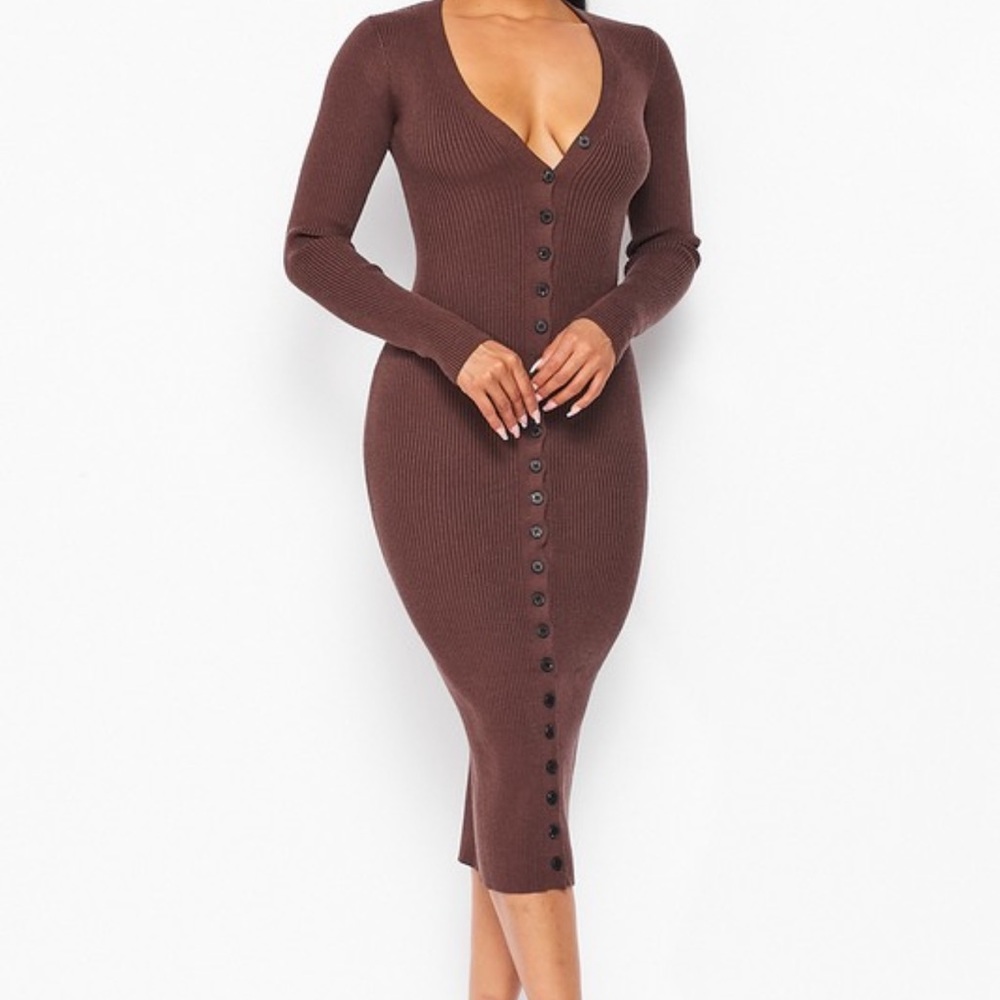 Brown Knit Dress